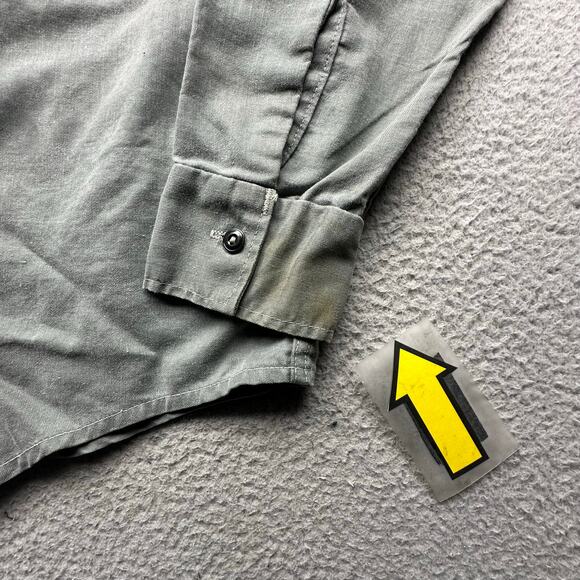 Vintage 70s Sager Glove Flame Resistant Canvas Work Shirt Mens Large Long Sleeve - Picture 7 of 14